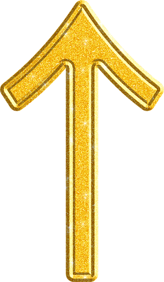 Golden Glitter Arrow Key